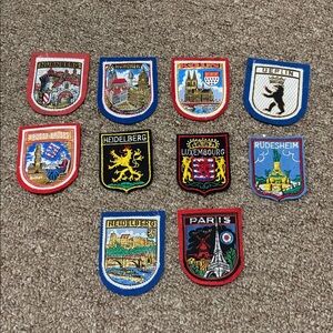 Lot of 10 Vintage European Embroidered & Felt Patches Sew On Travel Souvenir New
